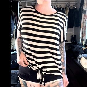 Black and White striped top